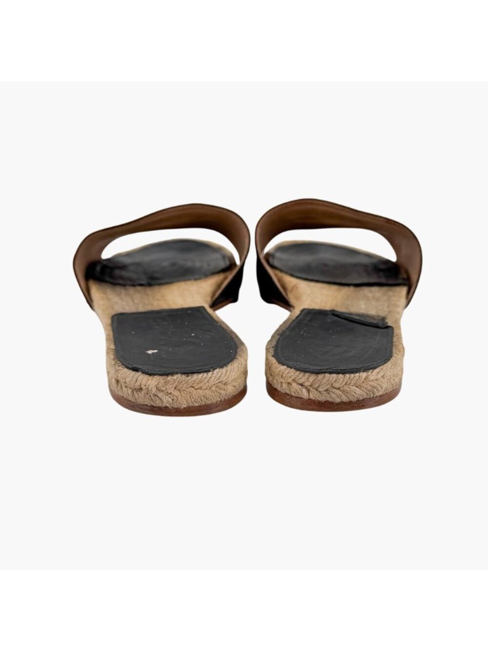 Chanel Black Leather CC Espadrille Slide Sandals Flats Size 38 US 7–7.5 Women's - Picture 6 of 15